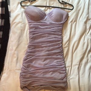 Oh Polly Purple Sparkly mini dress